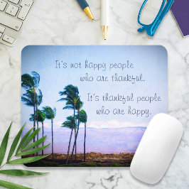 Mousepad Palm Trees Hawaii Feliz Citação de Pessoas Agradec