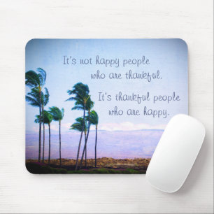 Mousepad Palm Trees Hawaii Feliz Citação de Pessoas Agradec