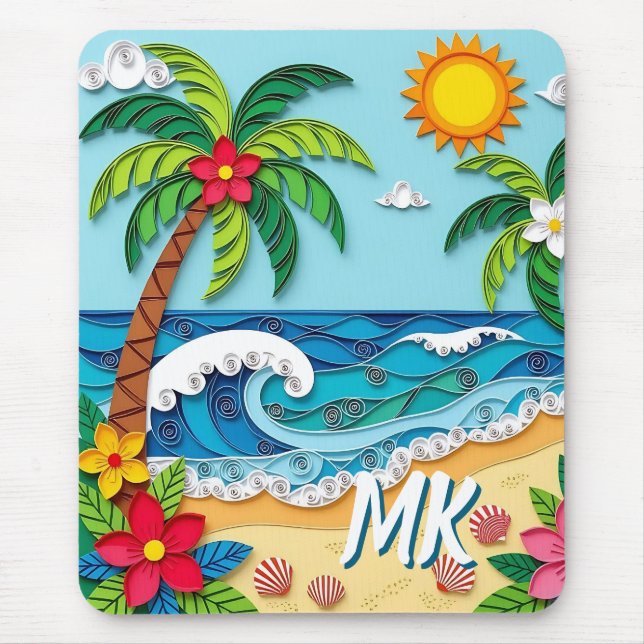 Mousepad Palm Trees on the Beach Personalized (Frente)