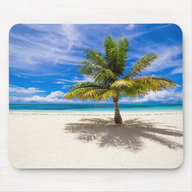 Mousepad Palma na praia branca da areia (Frente)