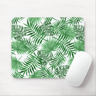 Mousepad Palma Verde Tropical Deixa Padrão De Verão Em Bran