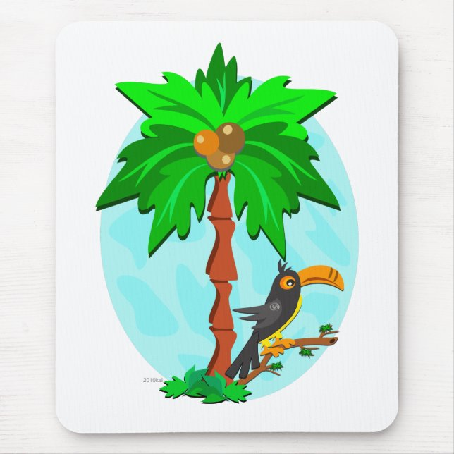 Mousepad Palmeira com Toucan atento (Frente)