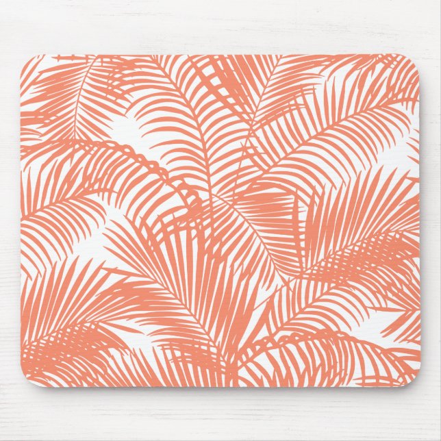Mousepad Palmeira moderna de corais tropicais elegante (Frente)