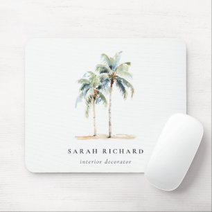 Mousepad Palmeiras costeiras tropicais Palmeiras Aquarela A