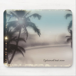 Mousepad Palmeiras Elegante Praia Vintage Glam Tropical