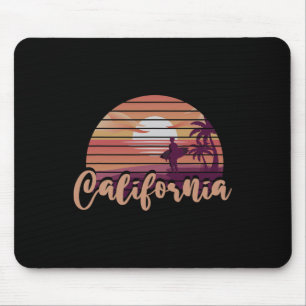 Mousepad Palmeiras Oceano Califórnia Surf Retro C