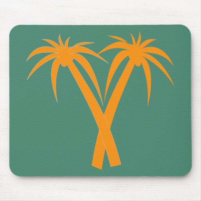 Mousepad Palmeiras tropicais laranja Verão (Frente)