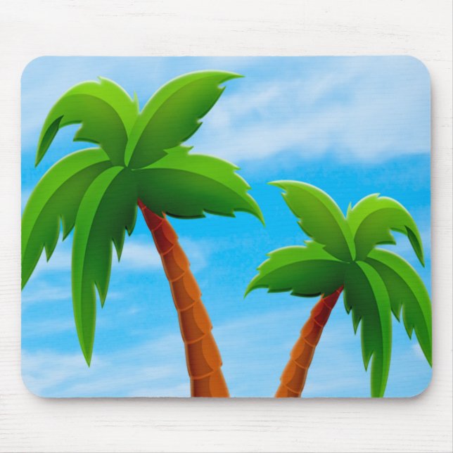 Mousepad Palms Blue Sky Elegante Modelo tropical moderno (Frente)