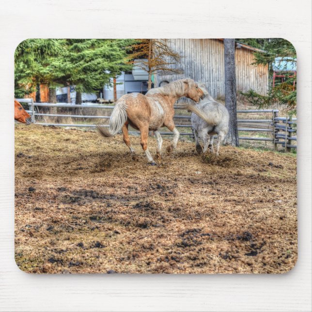 Mousepad Palomino e Cavalo Branco de Combate à Playighting (Frente)