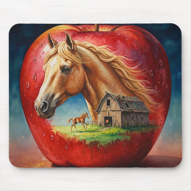 Mousepad Palomino em uma Maçã (Frente)