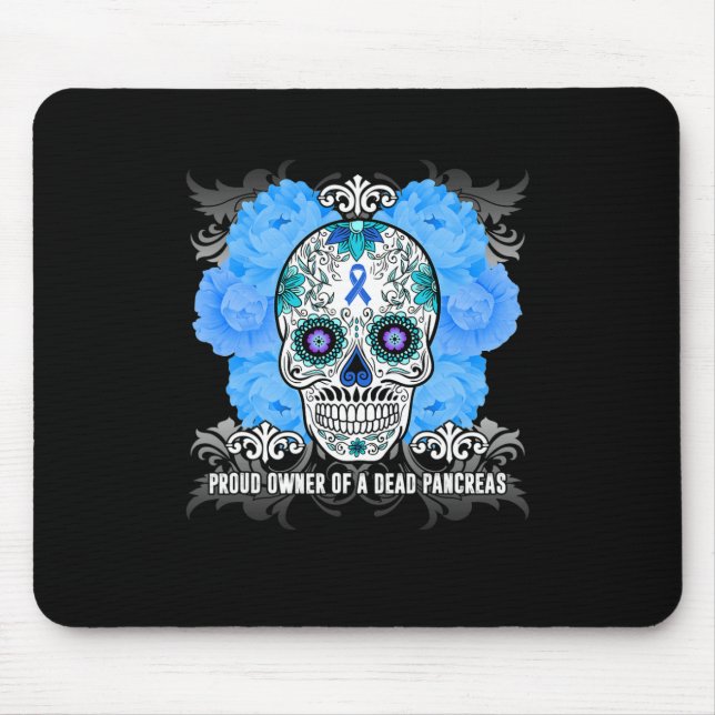 Mousepad Pancreatite Np Sensibilização Caveira Azul D (Frente)