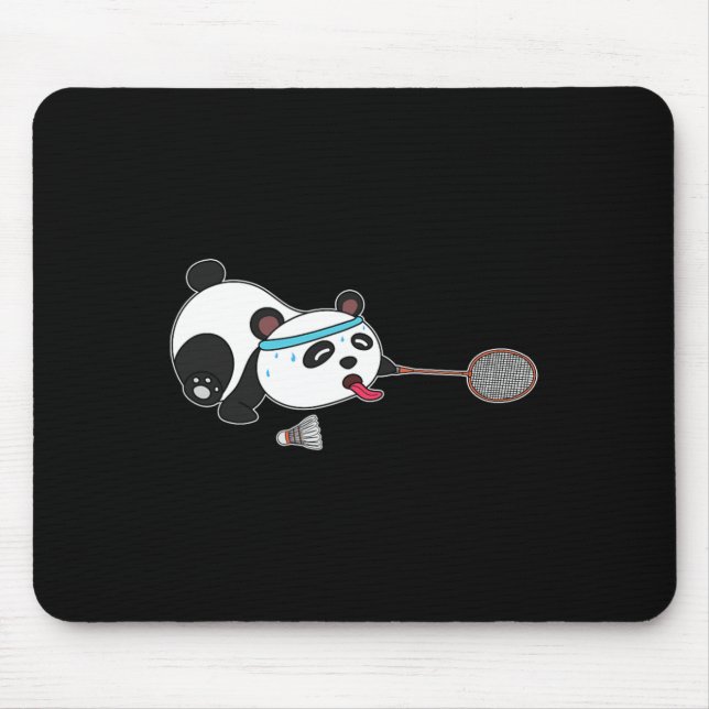 Mousepad Panda Animal Badminton Shutles (Frente)