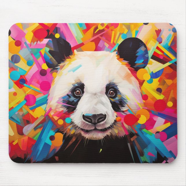 Mousepad Panda Animal Retrato Colorido (Frente)
