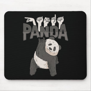 Mousepad Panda Asl Gesto de Mão Surda Audição Perda Consciê