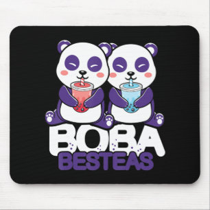Mousepad Panda Boba Bubble Tea Anime Kawaii Neko Girls