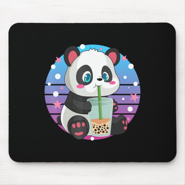 Mousepad Panda Boba Tea Bubble Tea Anime Kawaii Neko (Frente)