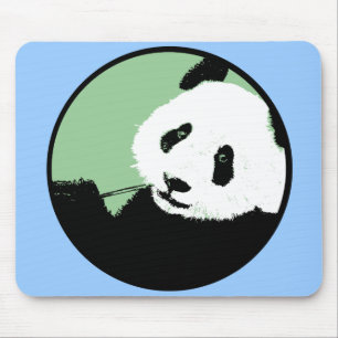 Mousepad panda. círculo Seagreen.