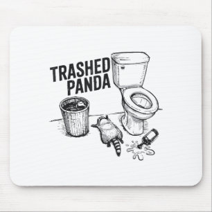 Mousepad Panda Destruído Funny Racoon Bêbado
