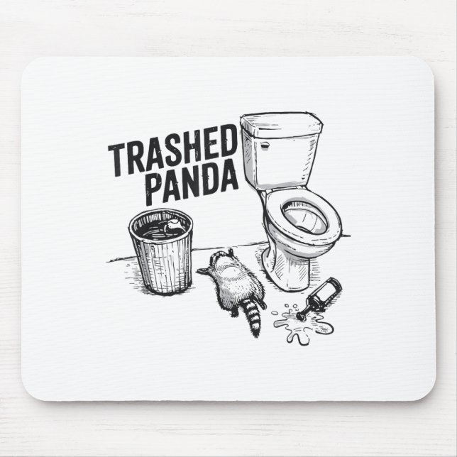 Mousepad Panda Destruído Funny Racoon Bêbado  (Frente)