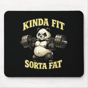 Mousepad Panda engraçado de academia_ meio em forma meio go