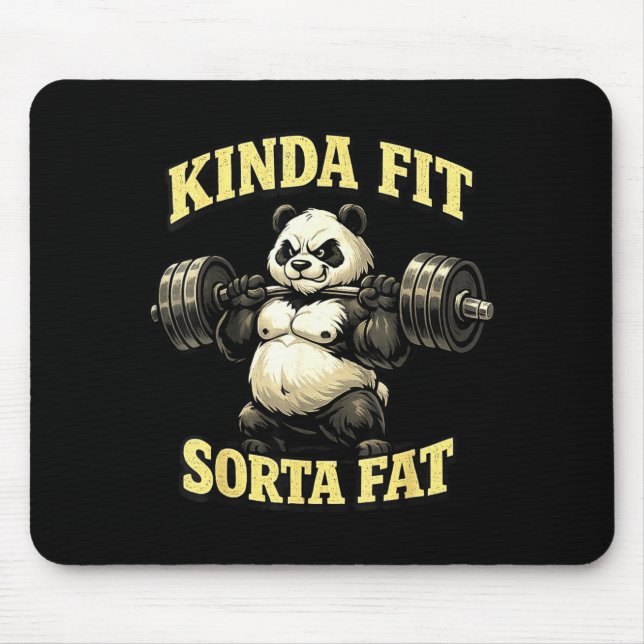 Mousepad Panda engraçado de academia_ meio em forma meio go (Frente)