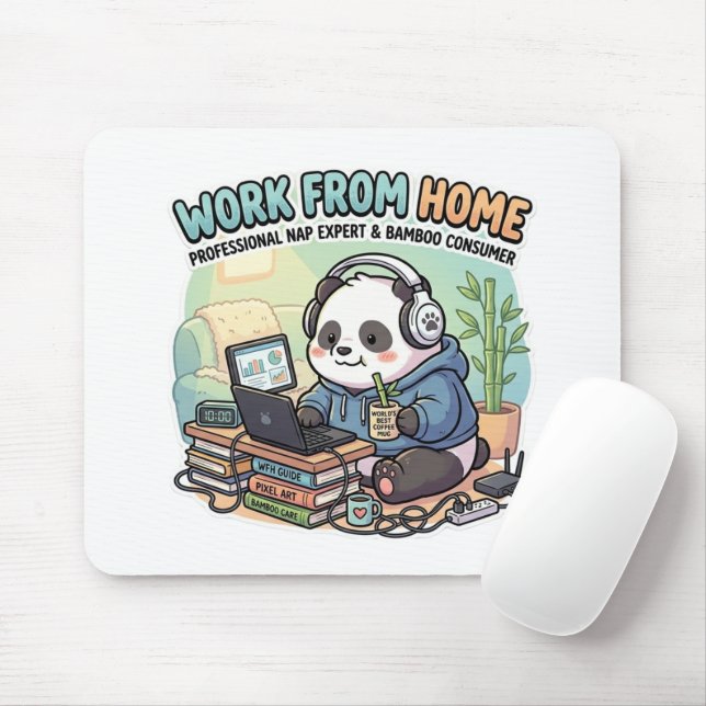 Mousepad Panda Fofo Trabalhe de Casa   (Com mouse)