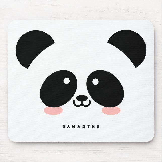 Mousepad Panda Kawaii| Adicione Seu Nome (Frente)