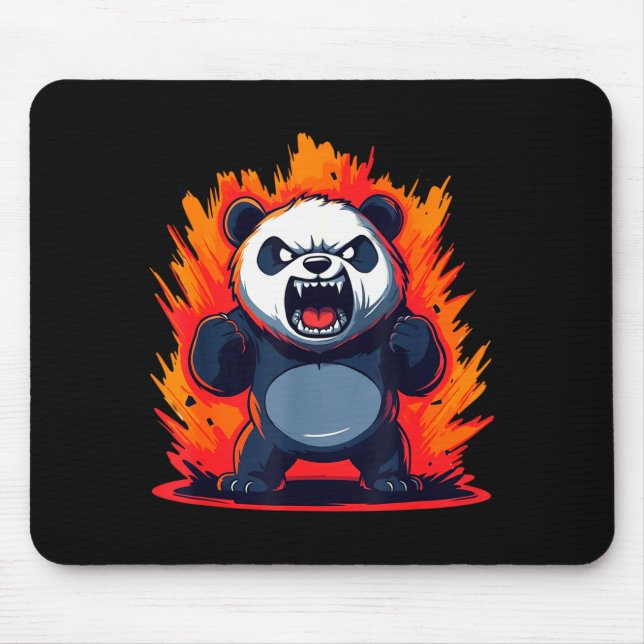 Mousepad Panda Looking Angry Graphic Funny Panda Kawaii  (Frente)