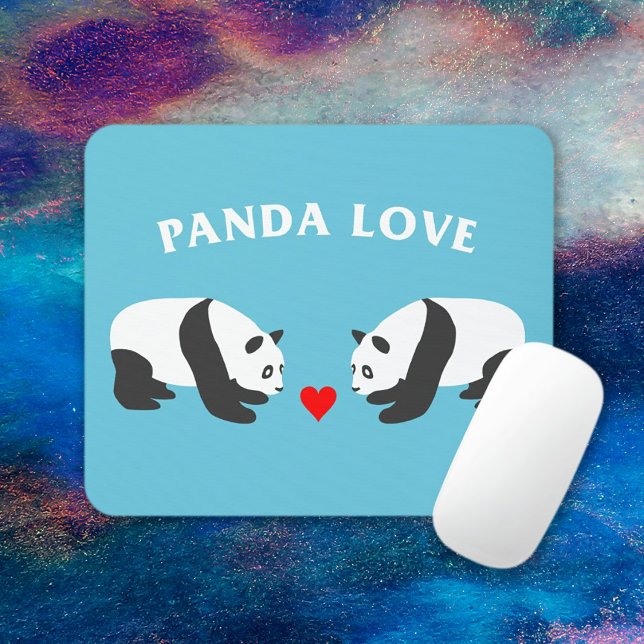Mousepad Panda Love (azul) (Criador carregado)
