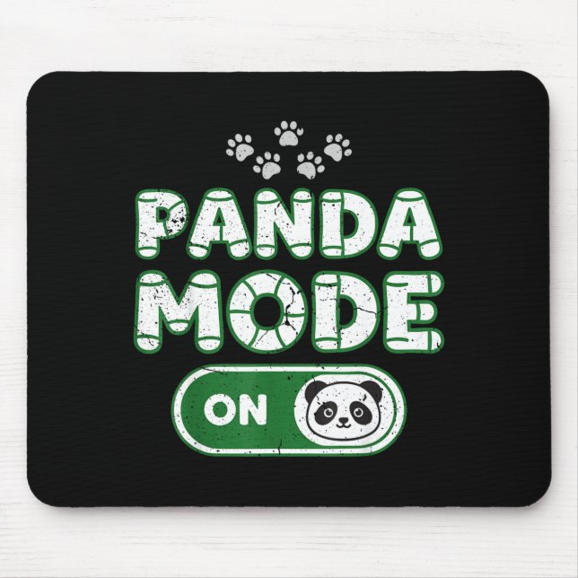 Mousepad Panda Mode On Funny Animal Bear Lover Owner Costum (Frente)
