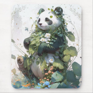 Mousepad Panda Retrato Animal Pintando A Vida Selvagem Ao A
