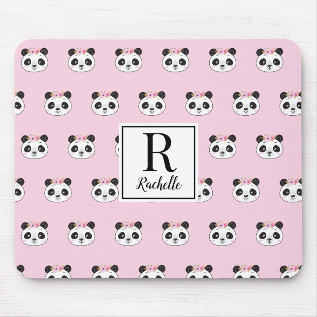Mousepad Panda Rosa-Rosa, Girassol Personalizado (Frente)