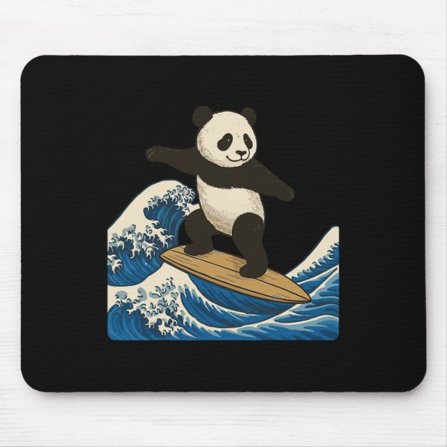 Mousepad Panda Surfando Japonês _3 (Frente)