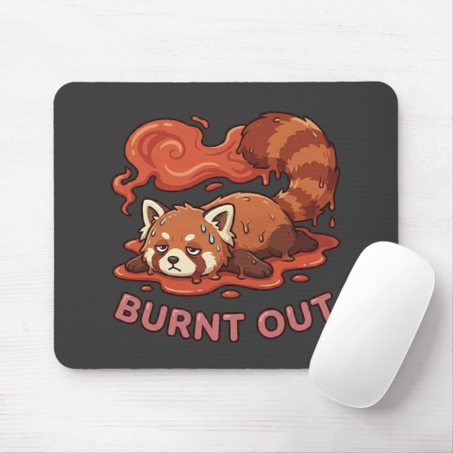 Mousepad Panda Vermelho "Esgotado" Relacionável – Estética  (Com mouse)
