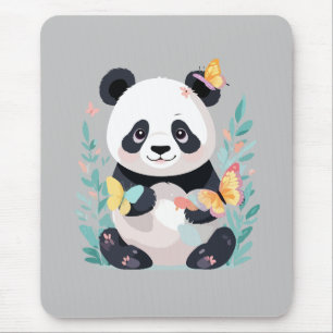 Mousepad Panda Vetor Pintando Brincadeiras Adoráveis