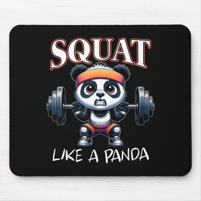 Mousepad Panda Weightlifting Fitness Funny Gym Quote Squat  (Frente)