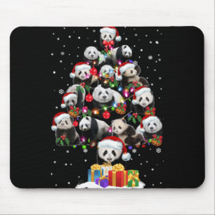 Mousepad Pandas engraçados chapéu de Papai Noel ornamento d