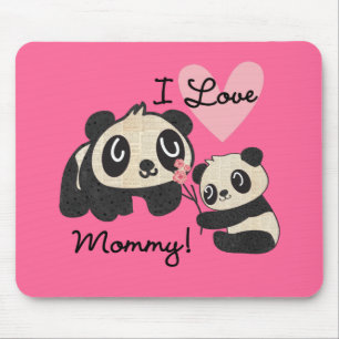 Mousepad Pandas eu amo mamães