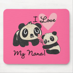 Mousepad Pandas eu amo minha Nana