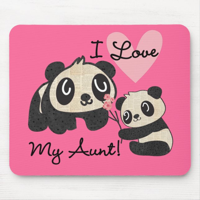 Mousepad Pandas eu amo minha tia (Frente)