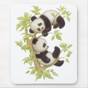 Mousepad Pandas que jogam em uma árvore