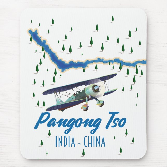 Mousepad Pangong Tso Índia mapa da China poster. (Frente)