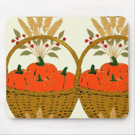 Mousepad 🍂 Panier de Citrouilles et Blé d'Automne