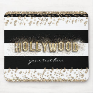Mousepad Pano de Mouse com Listras Pretas e Brancas Gold Ho