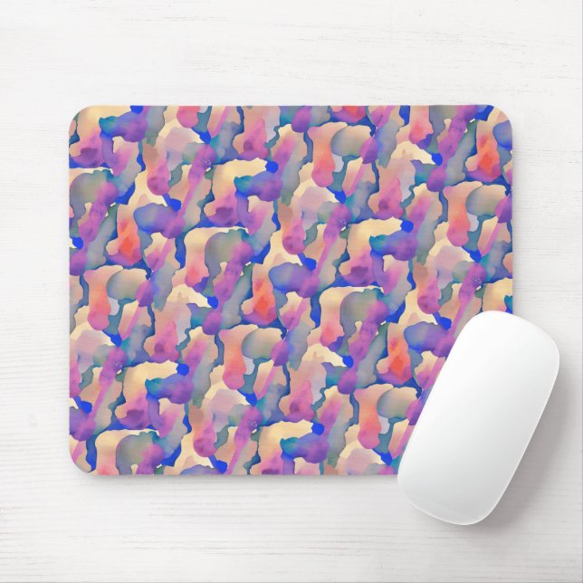 Mousepad Pano de Mouse com Padrão de Aquarela (Com mouse)