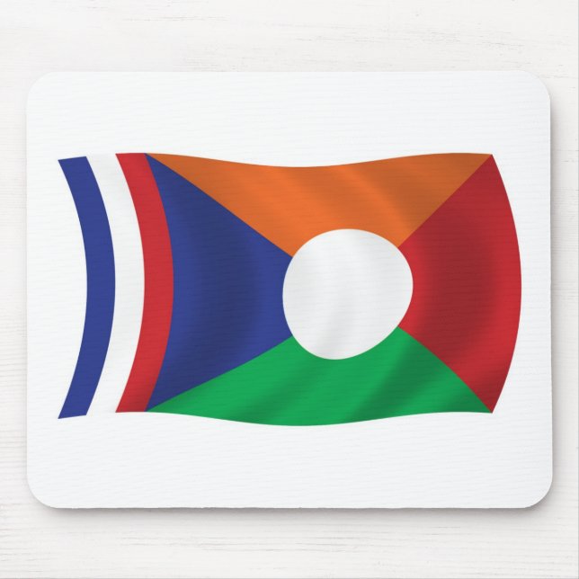 Mousepad Pano de Rato da Bandeira da Reunião (Frente)