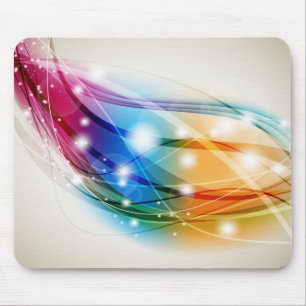 Mousepad Pano de Rato de Ondas Coloridas Fundo Bege