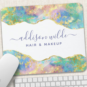 Mousepad Pano de Rato em Pedra Preciosa Arco-íris de Opala 