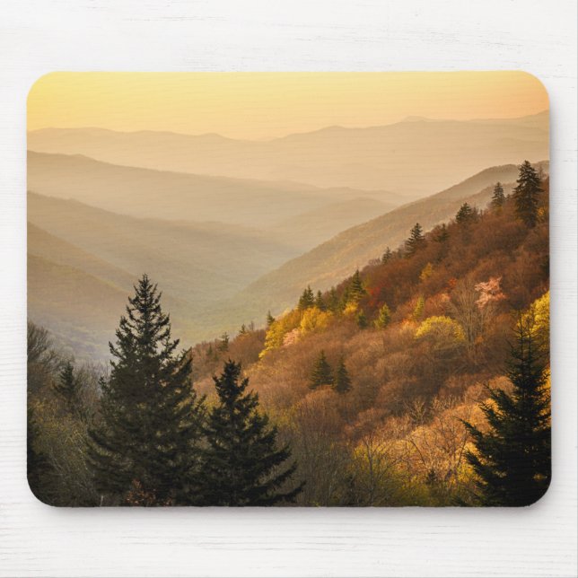 Mousepad Panorama do Vale de Oconaluftee | Carolina do Nort (Frente)