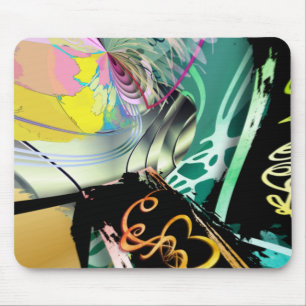 Mousepad Panorama irregular curvo de formas e objetos
